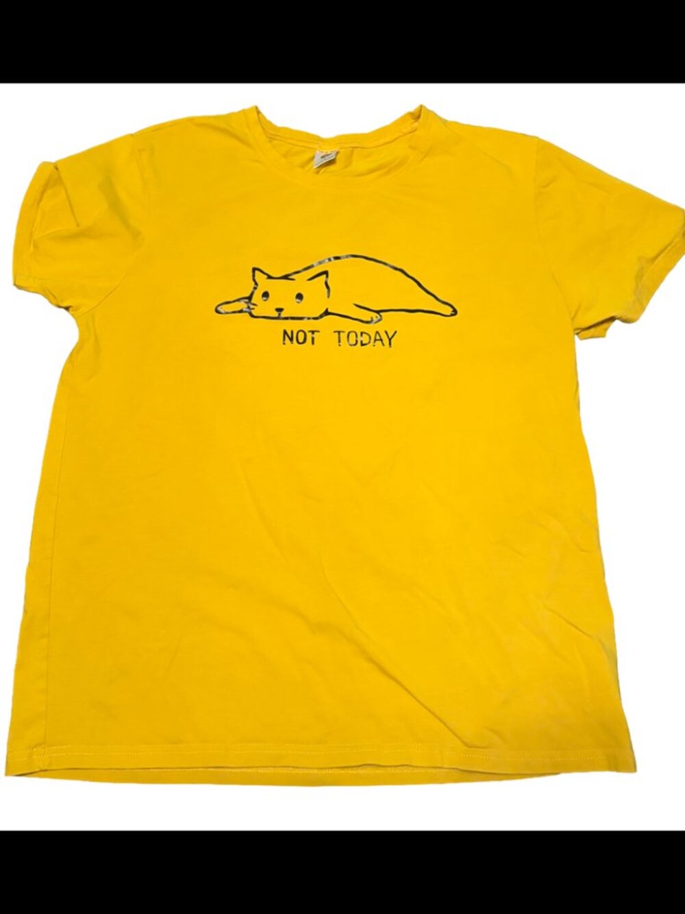 Yellow Cat “Not Today” Graphic T-Shirt Tee Cute Funny XL